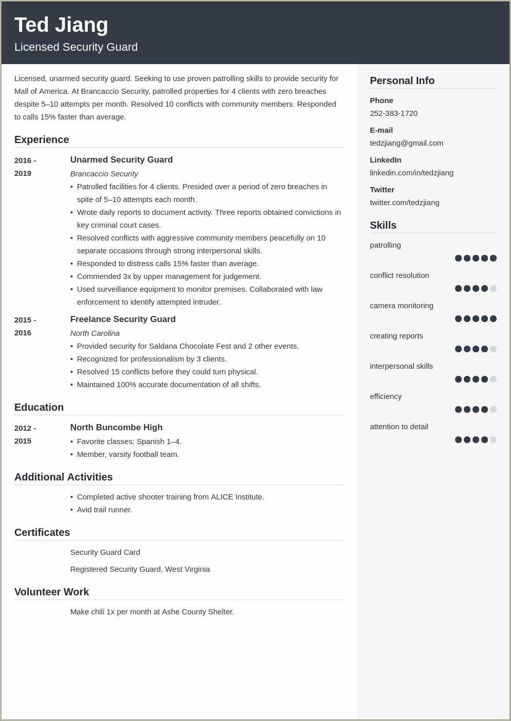 entry-level-security-guard-resume-examples-resume-example-gallery