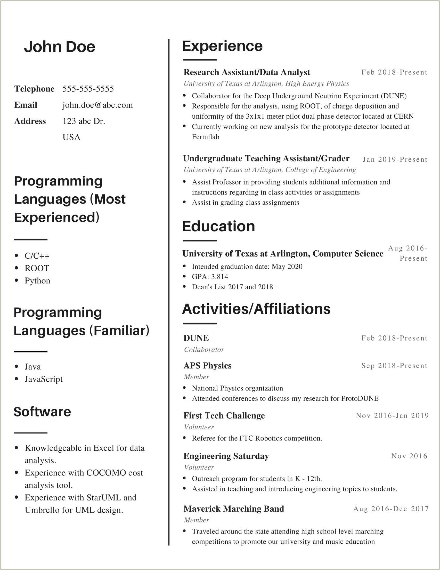 Entry Level Theology Resume Samples - Resume Example Gallery