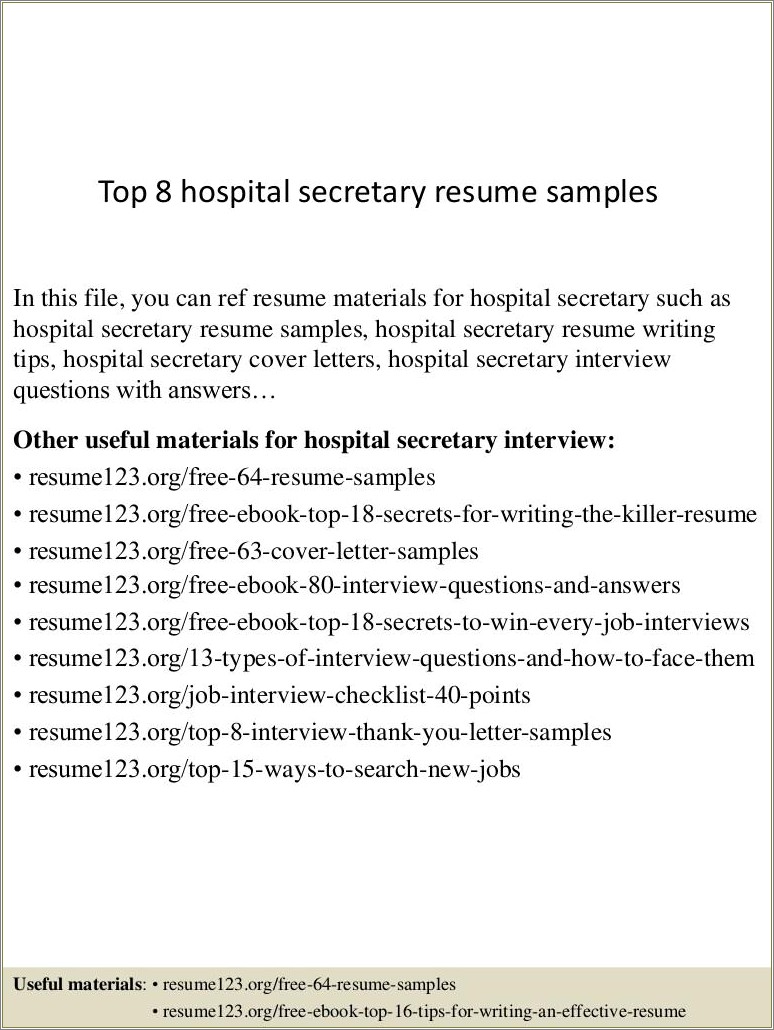 er-unit-secretary-resume-sample-resume-example-gallery