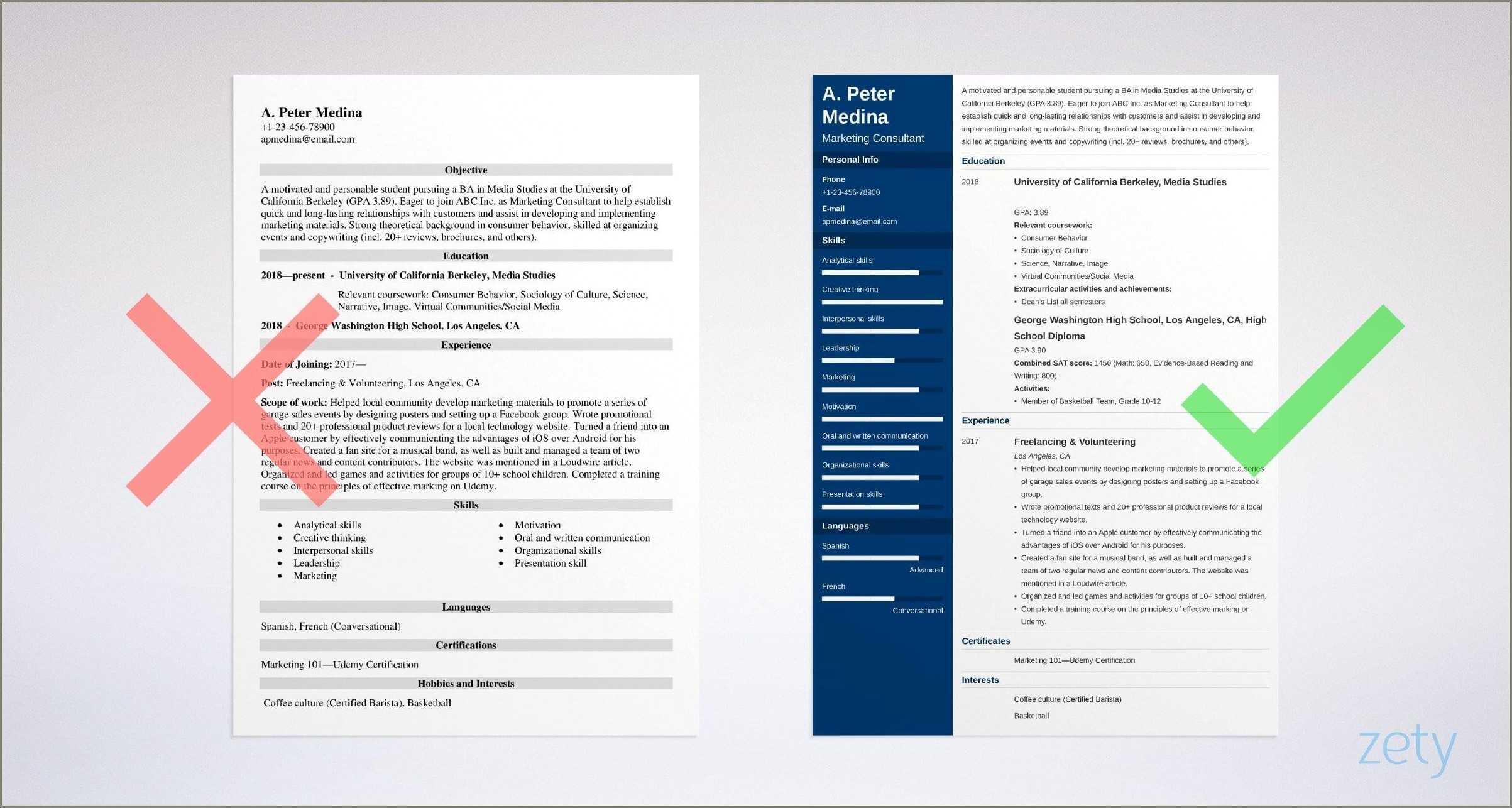 example-college-student-resume-no-experience-resume-example-gallery