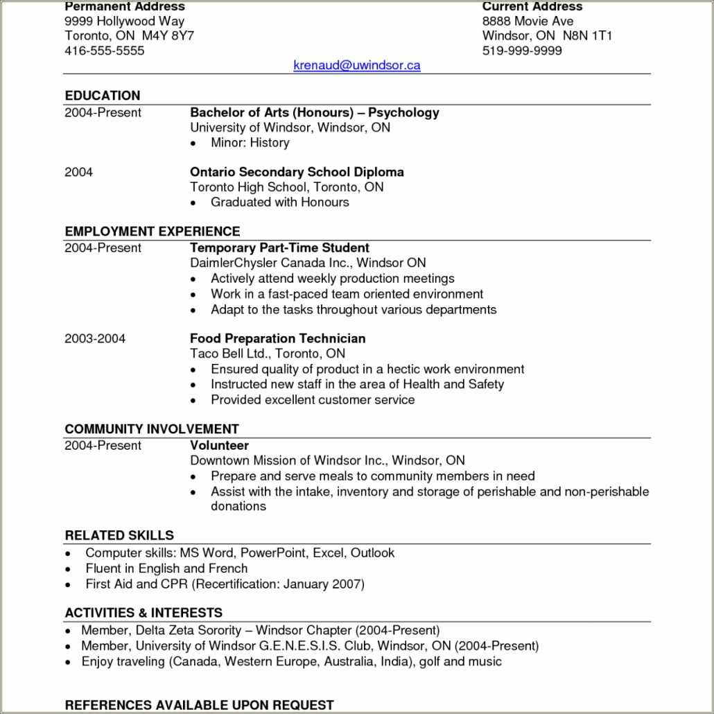 Bachelor's Degree Resume Examples - Resume Example Gallery