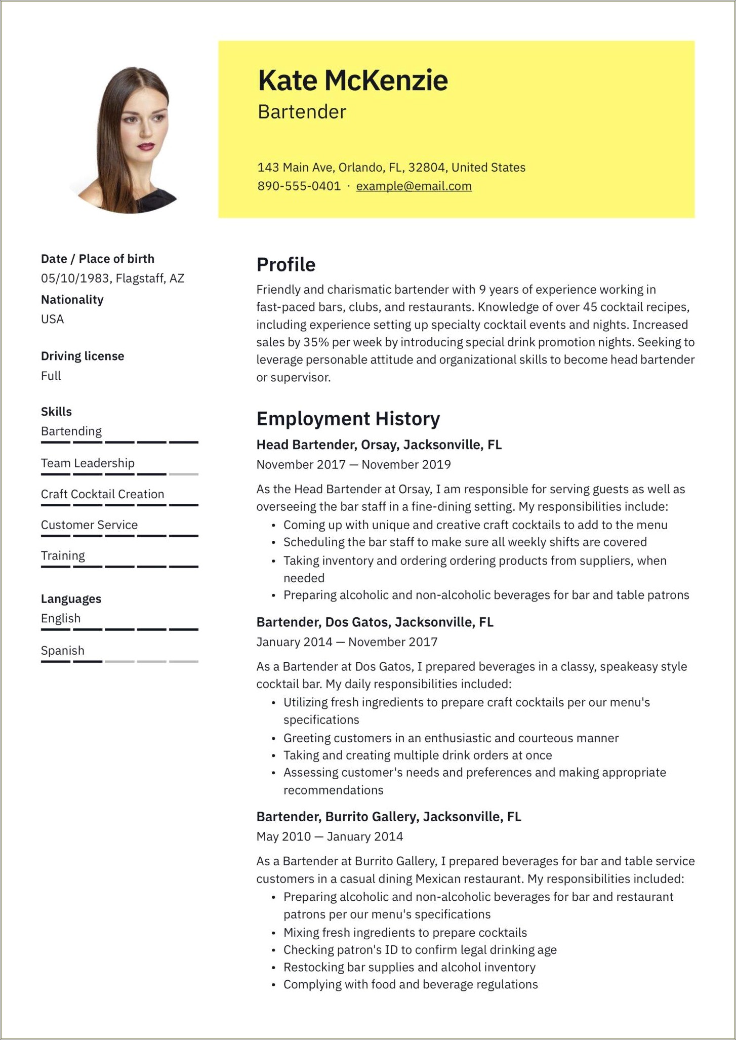 cocktail-server-skills-resume-example-resume-example-gallery