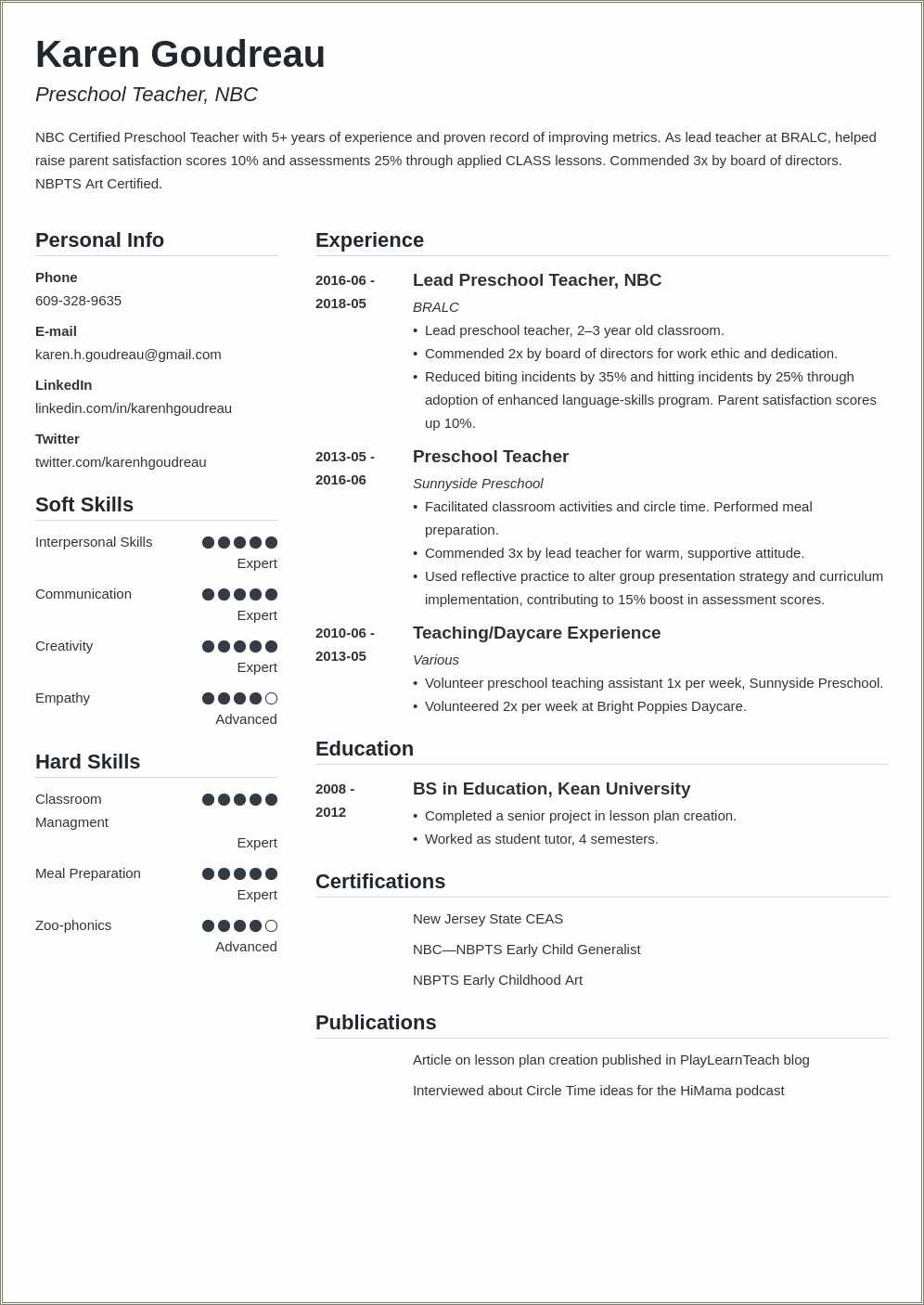 example-of-early-childhood-education-resume-resume-example-gallery