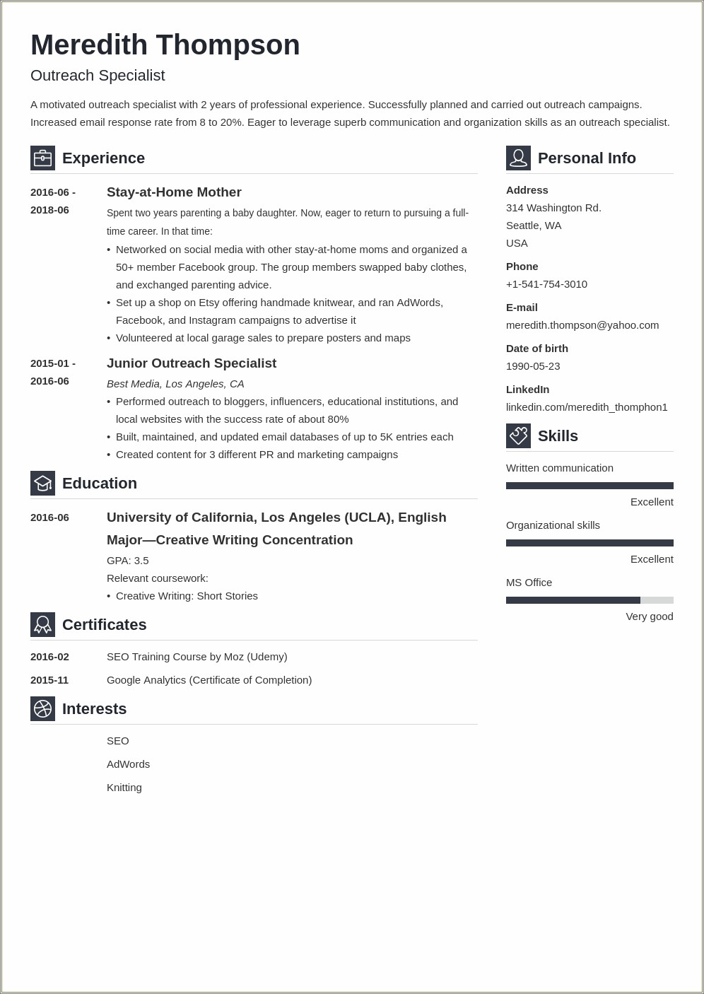 Example Of Employment Gap Resume - Resume Example Gallery