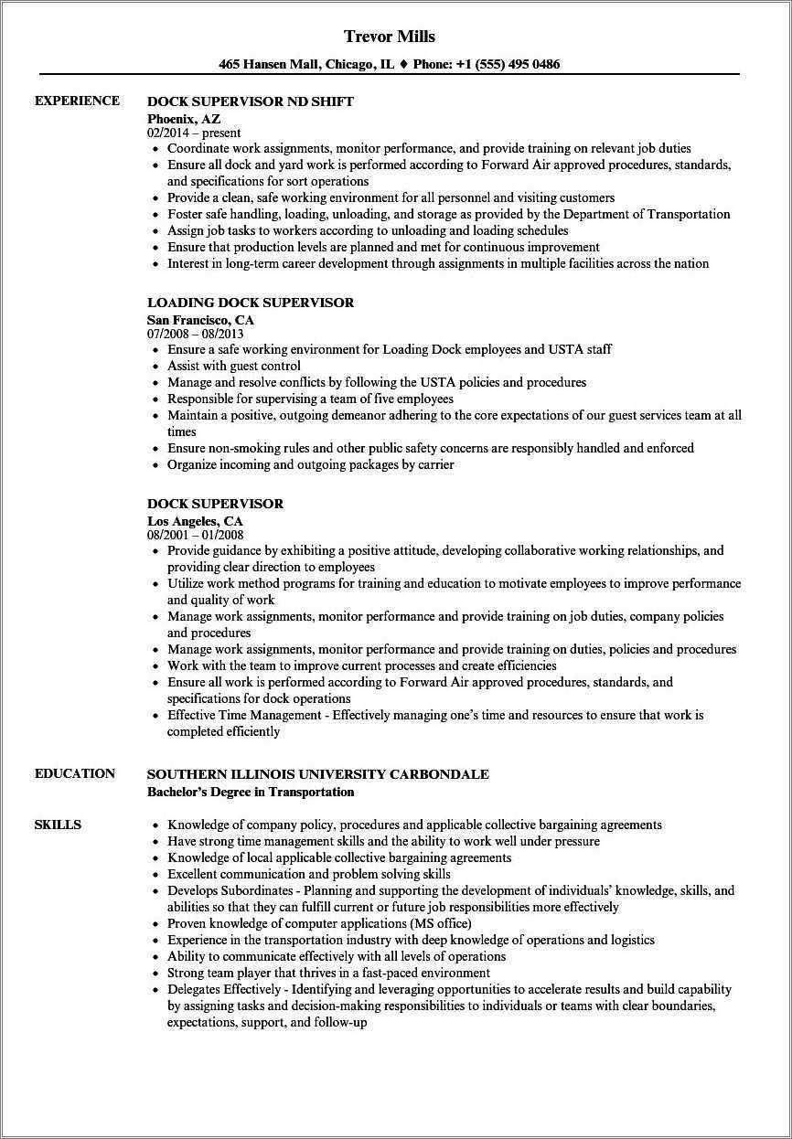 example-of-dock-unloader-resume-resume-example-gallery