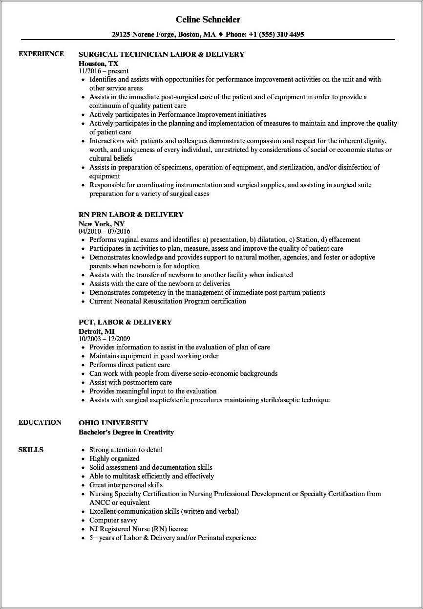 labor-and-delivery-resume