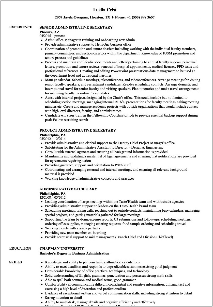 example-of-office-secretary-resume-resume-example-gallery