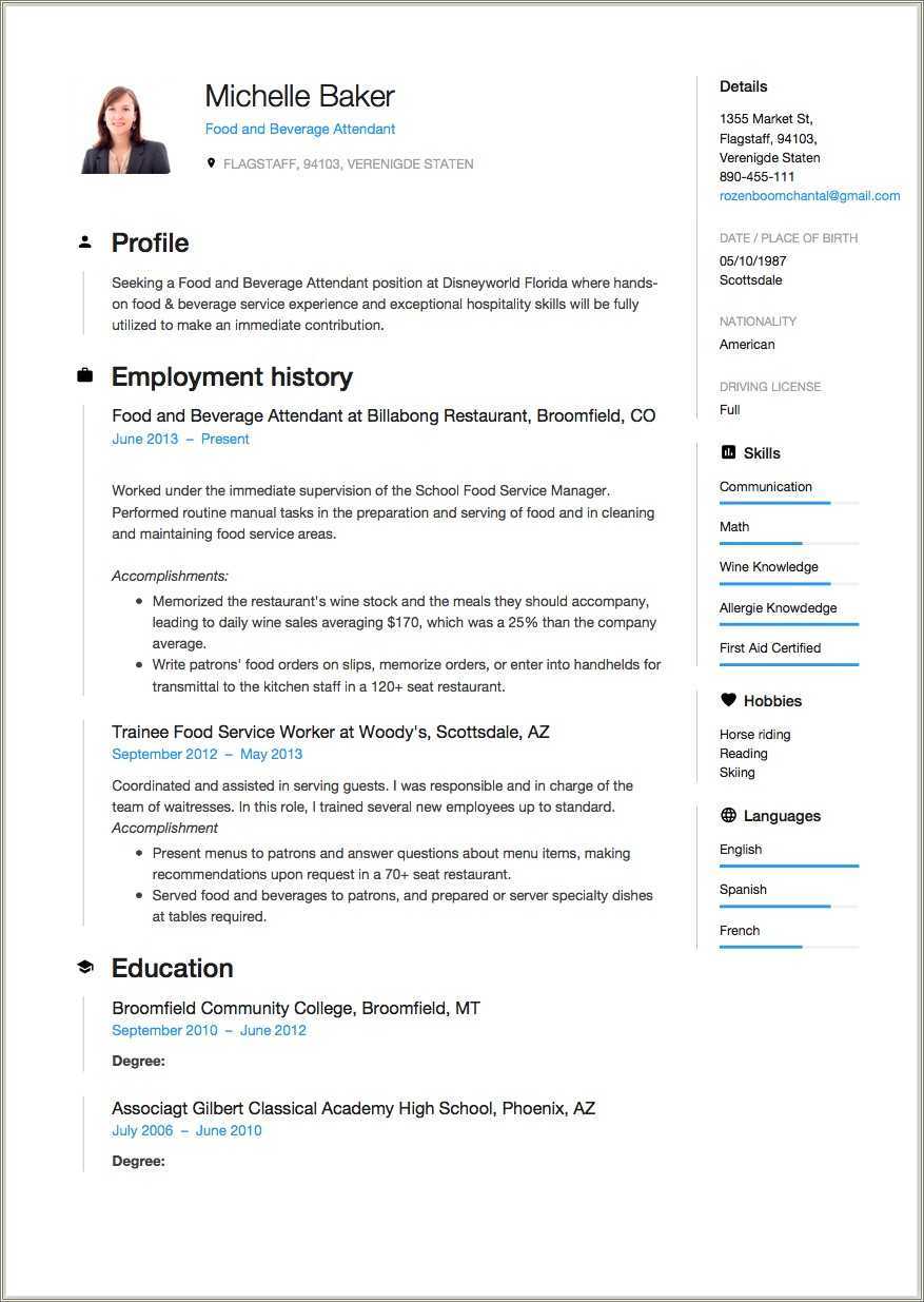 example-of-resume-for-food-and-beverage-manager-resume-example-gallery