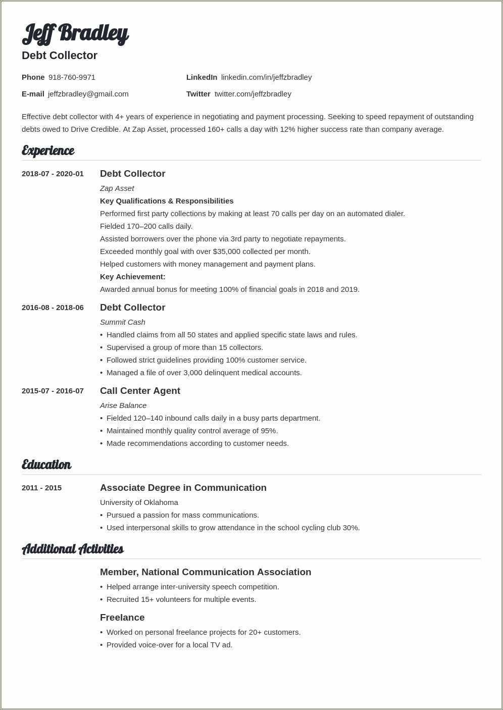 toll-booth-collector-resume-objectives-resume-example-gallery