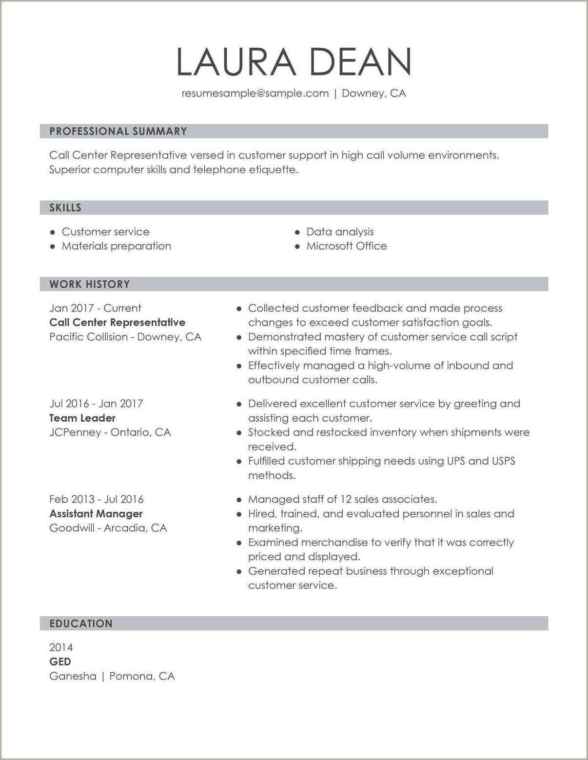 Example Of Resume Headline For Customer Service Resume Example Gallery