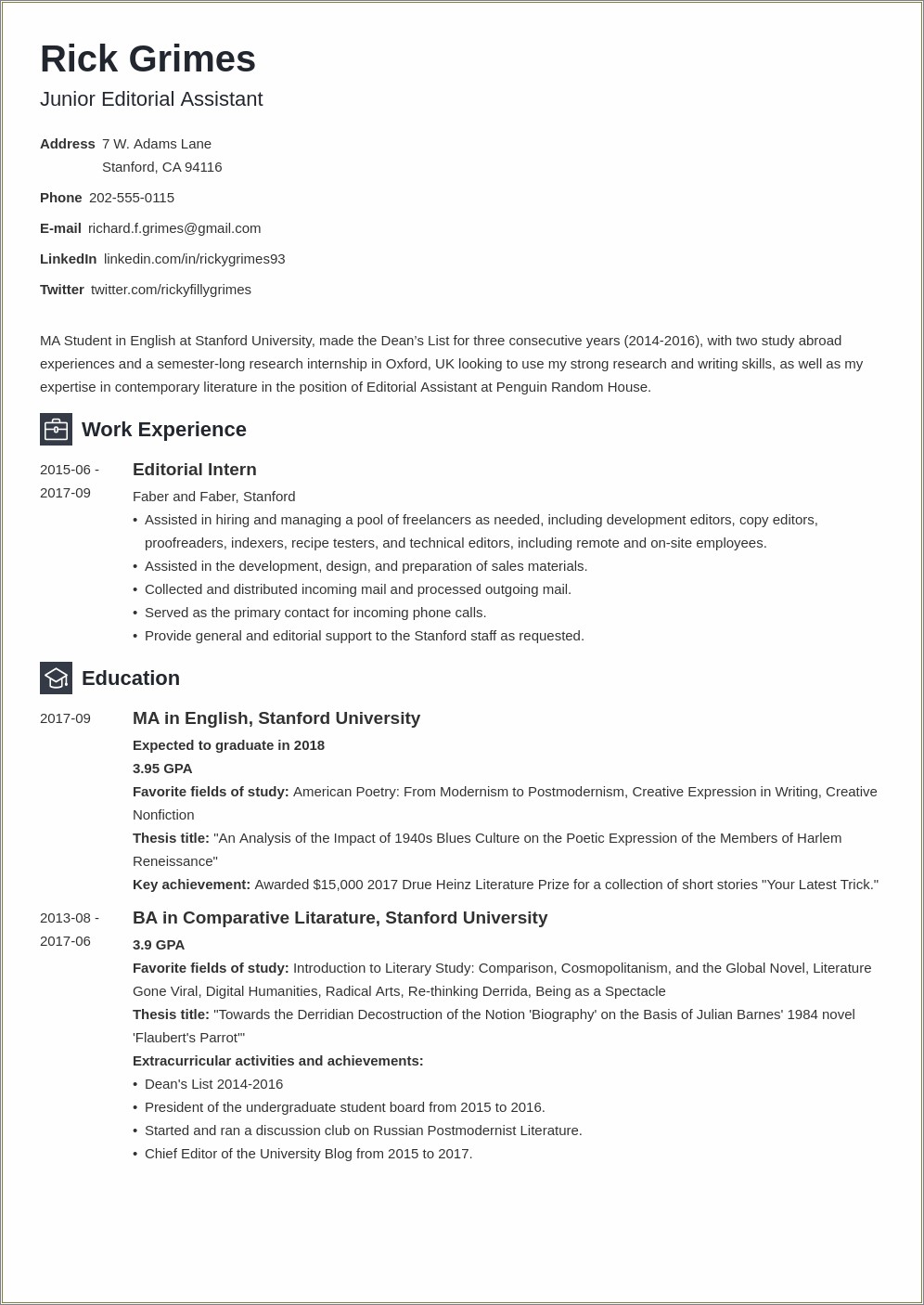 Study Abroad Example On Resume - Resume Example Gallery