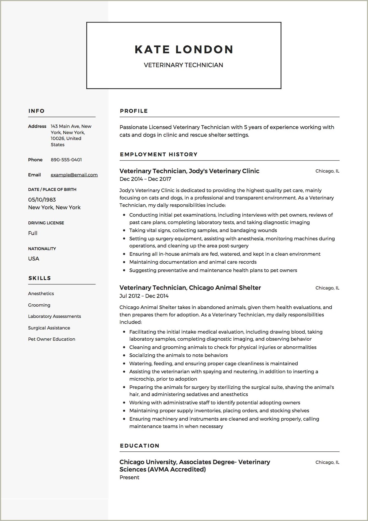 example-of-vetinearyian-tech-resume-resume-example-gallery