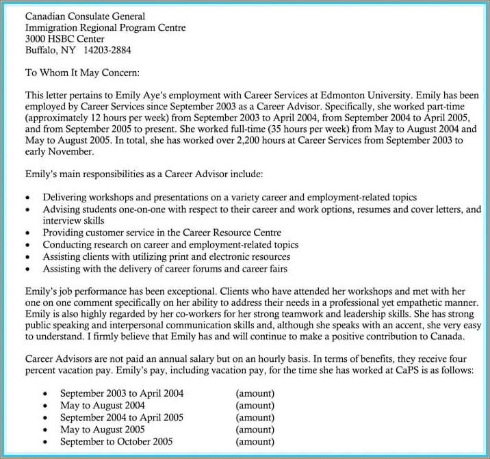 Example Reference Letter For Resume - Resume Example Gallery