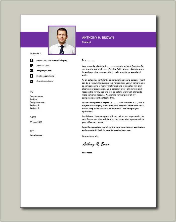 Example Resume Cover Letter Free Resume Example Gallery