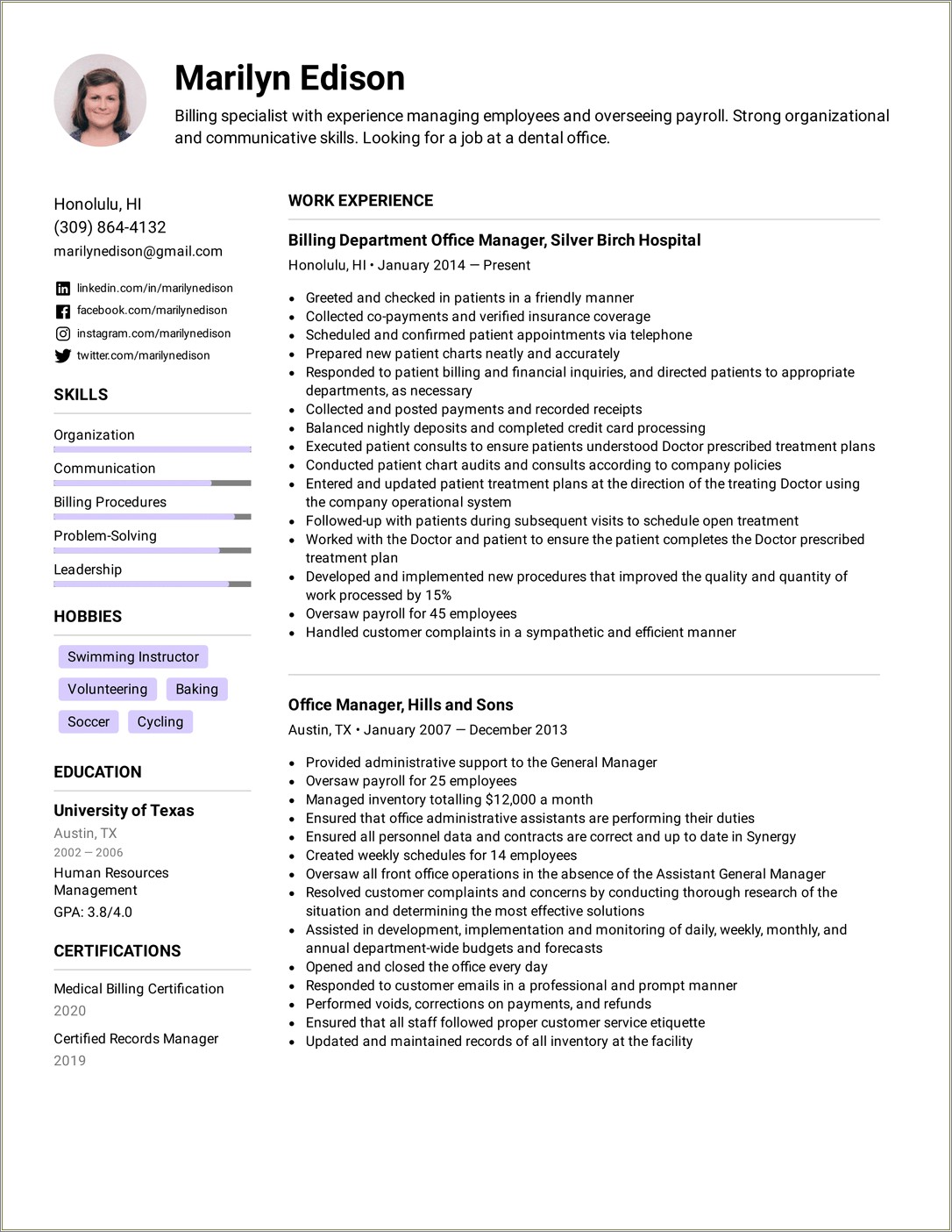Reverse Chronological Format Resume Example Resume Example Gallery