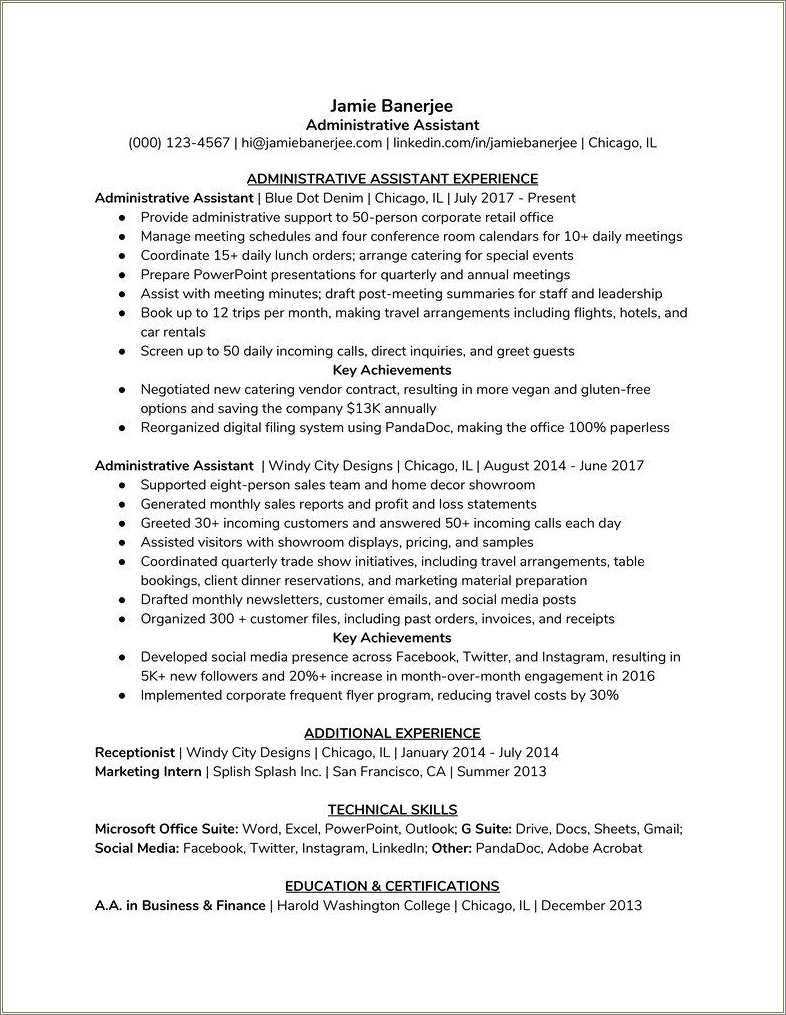 example-work-experience-for-office-assistant-for-resume-resume