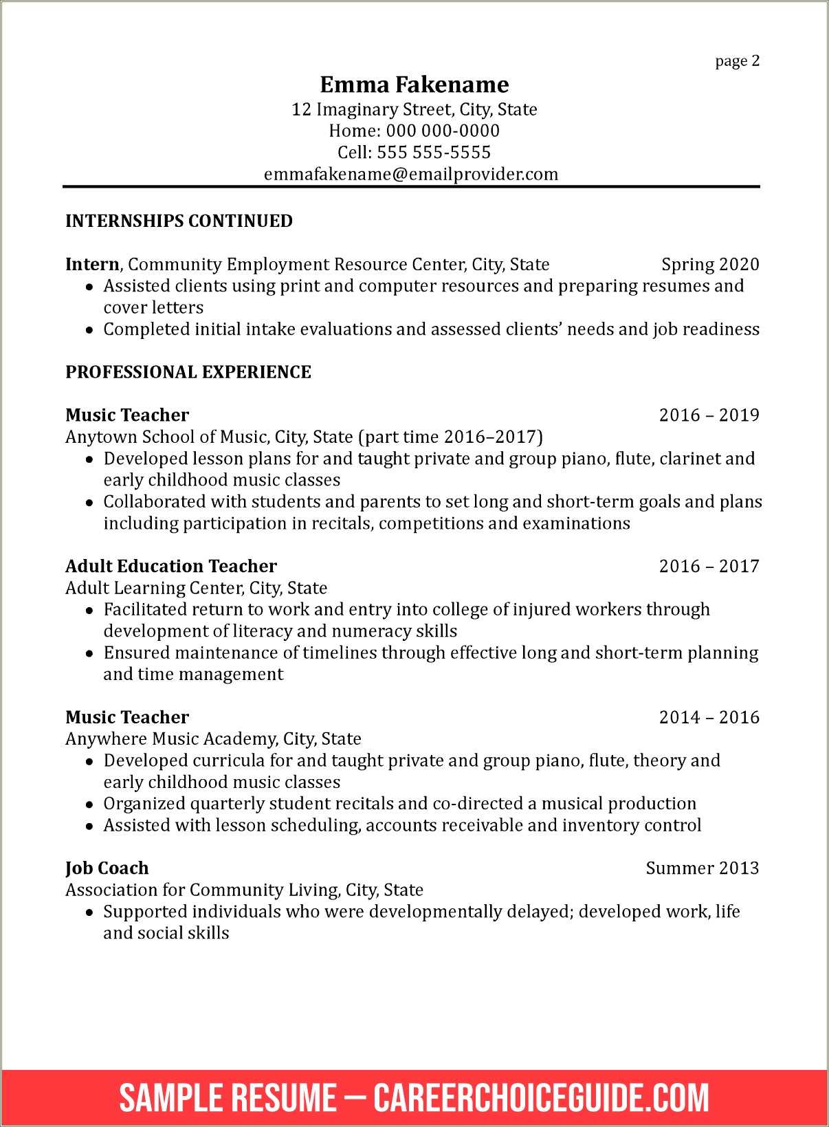 Examples Of A Completed Resume - Resume Example Gallery