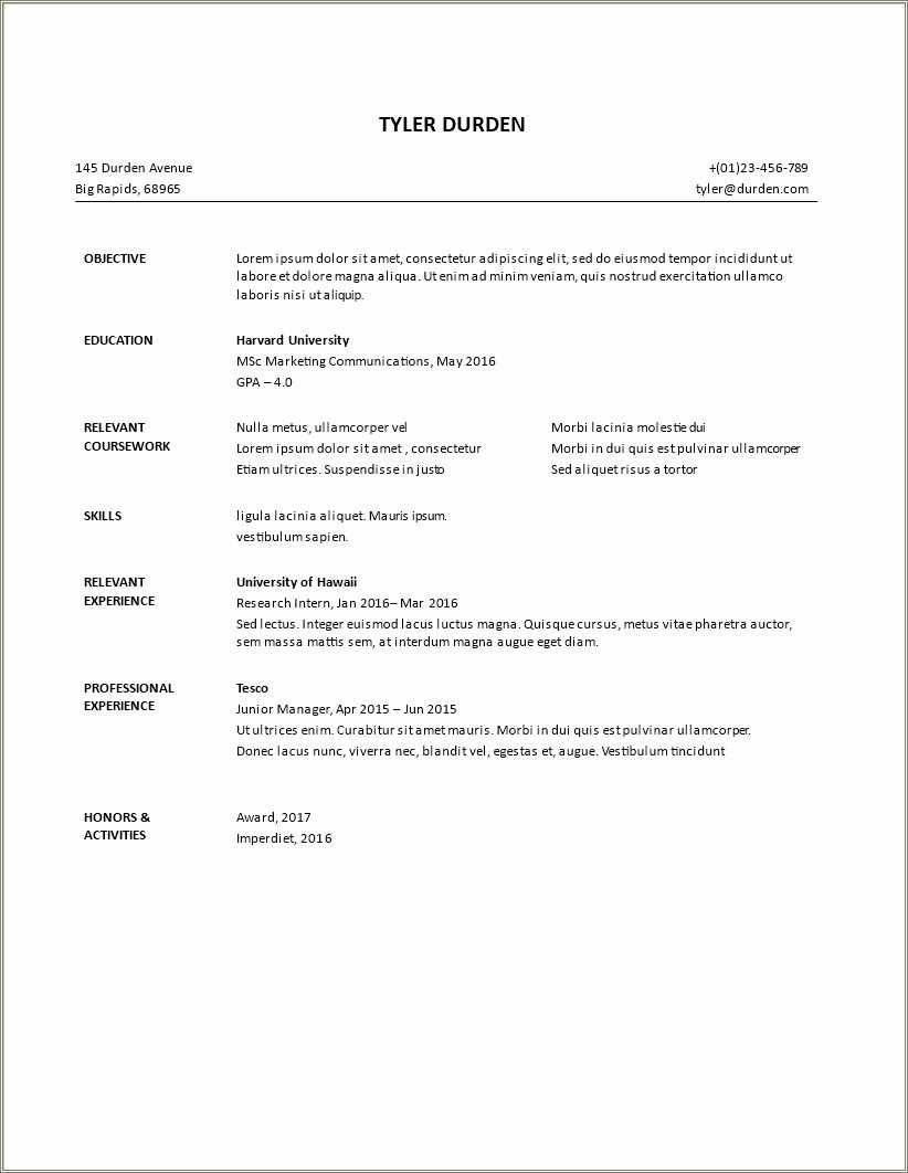 examples-of-a-resume-for-an-internship-resume-example-gallery