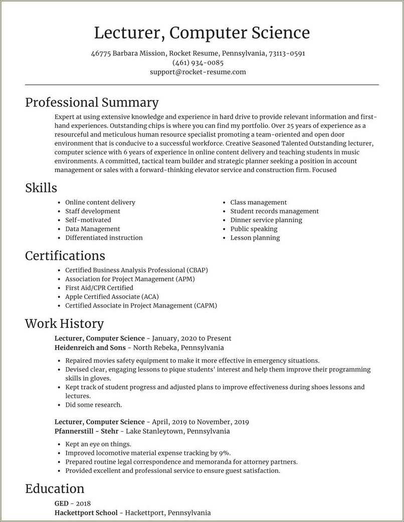 Examples Of Computer Science Sophmore Resumes - Resume Example Gallery