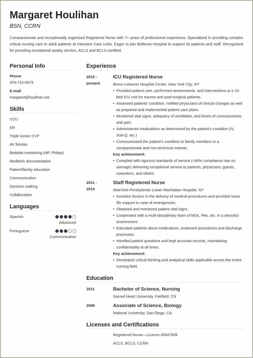 Examples Of Icu Nurse Resumes Resume Example Gallery