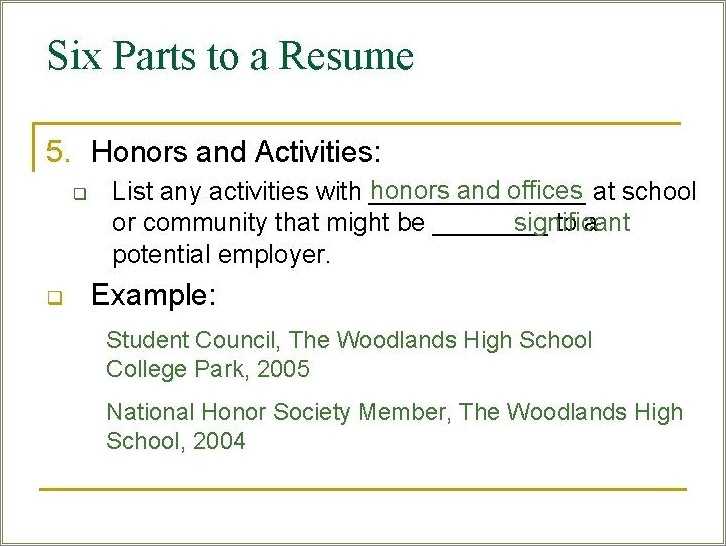 Examples Of National Honor Society Resumes Resume Example Gallery