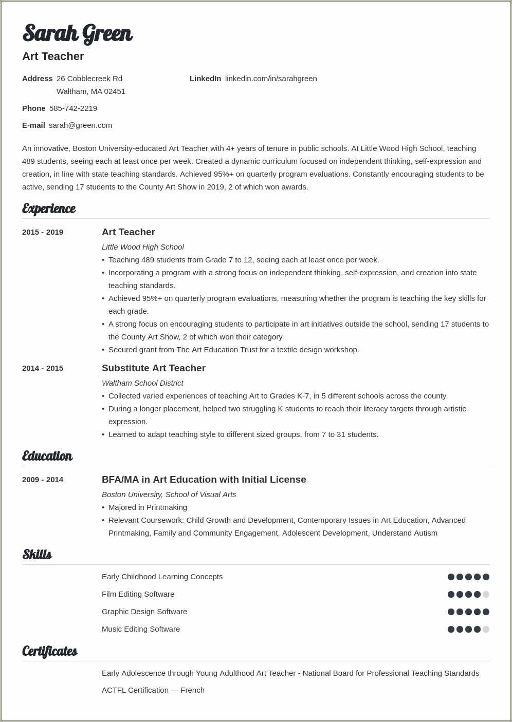 Examples Of Personal Profiles On Resumes For Teachers - Resume Example ...