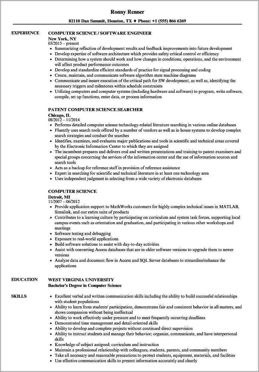 Examples Of Resume Computer Skills Section - Resume Example Gallery