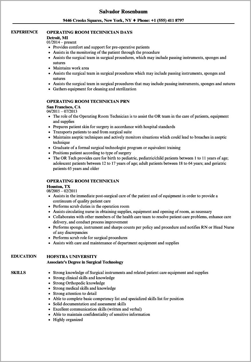 Examples Of Scrub Technician Resume Resume Example Gallery