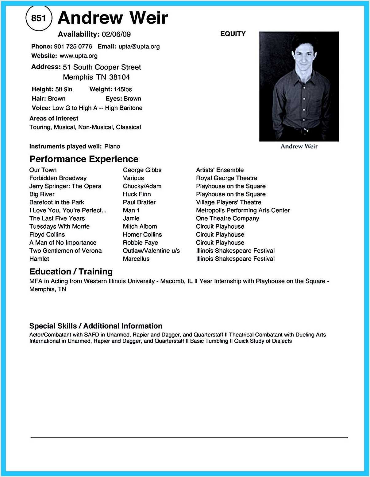 common-special-skills-theatre-resume-resume-example-gallery