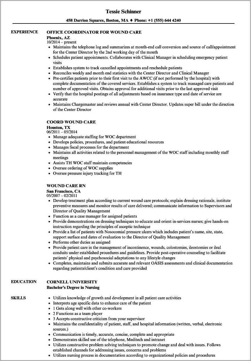 Examples Of Wound Nurse Resume Objective Statements Resume Example