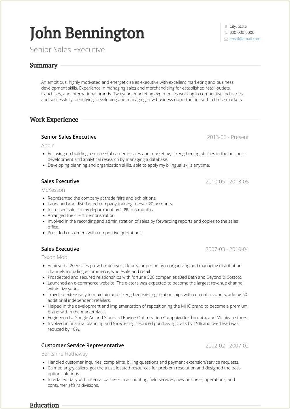 executive-summary-example-for-customer-service-resume-resume-example