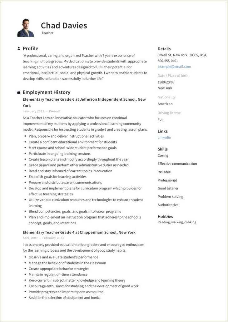 Experience Indian Teacher Resume Sample - Resume Example Gallery