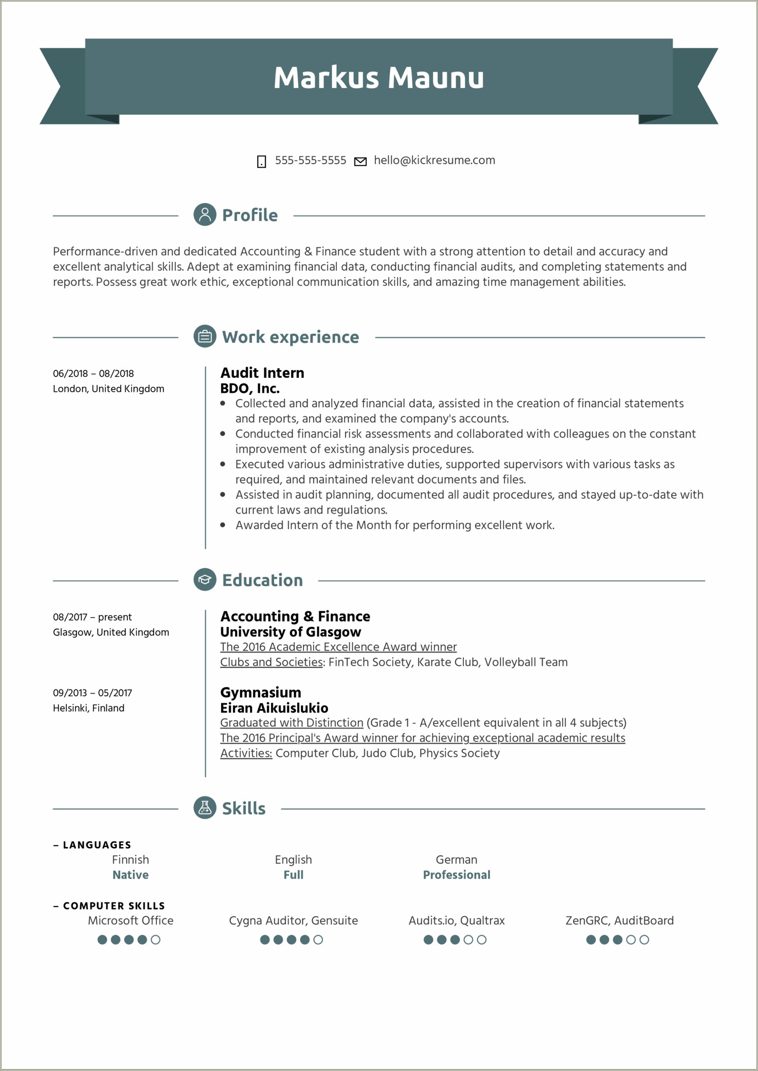 External Auditor Staff Resume Sample Resume Example Gallery