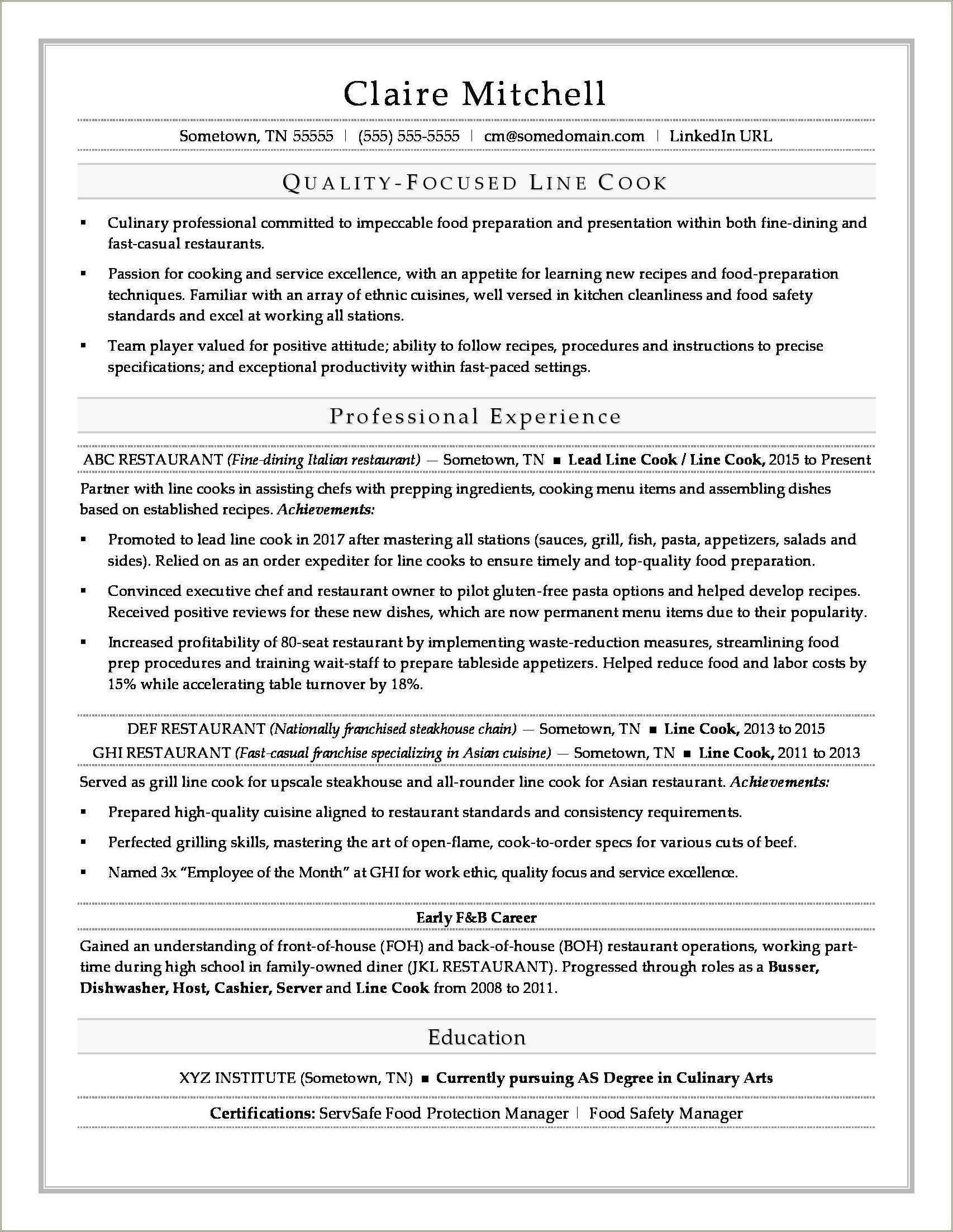 fast-food-chain-resume-sample-resume-example-gallery