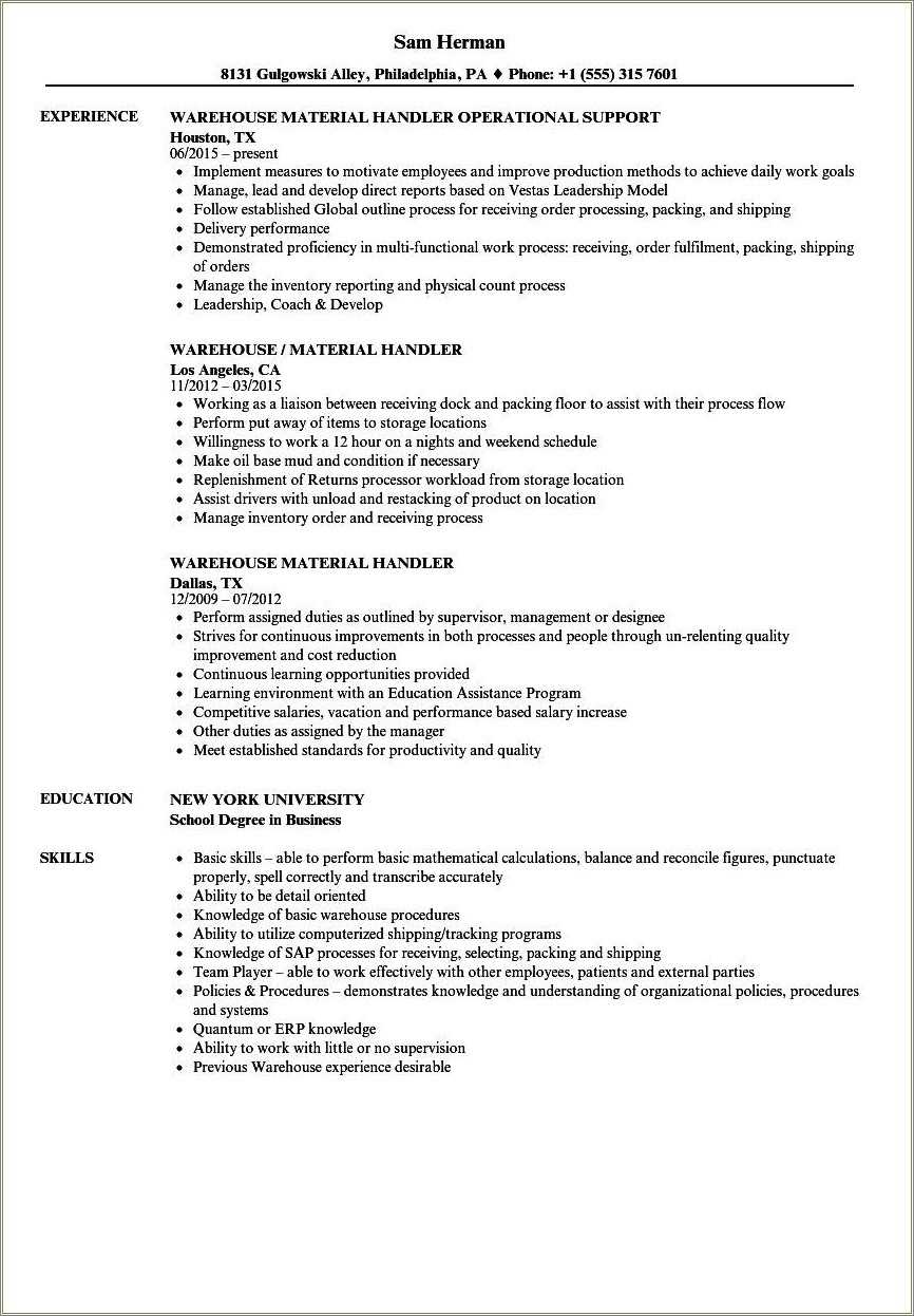 fedex-package-handler-job-description-resume-resume-example-gallery