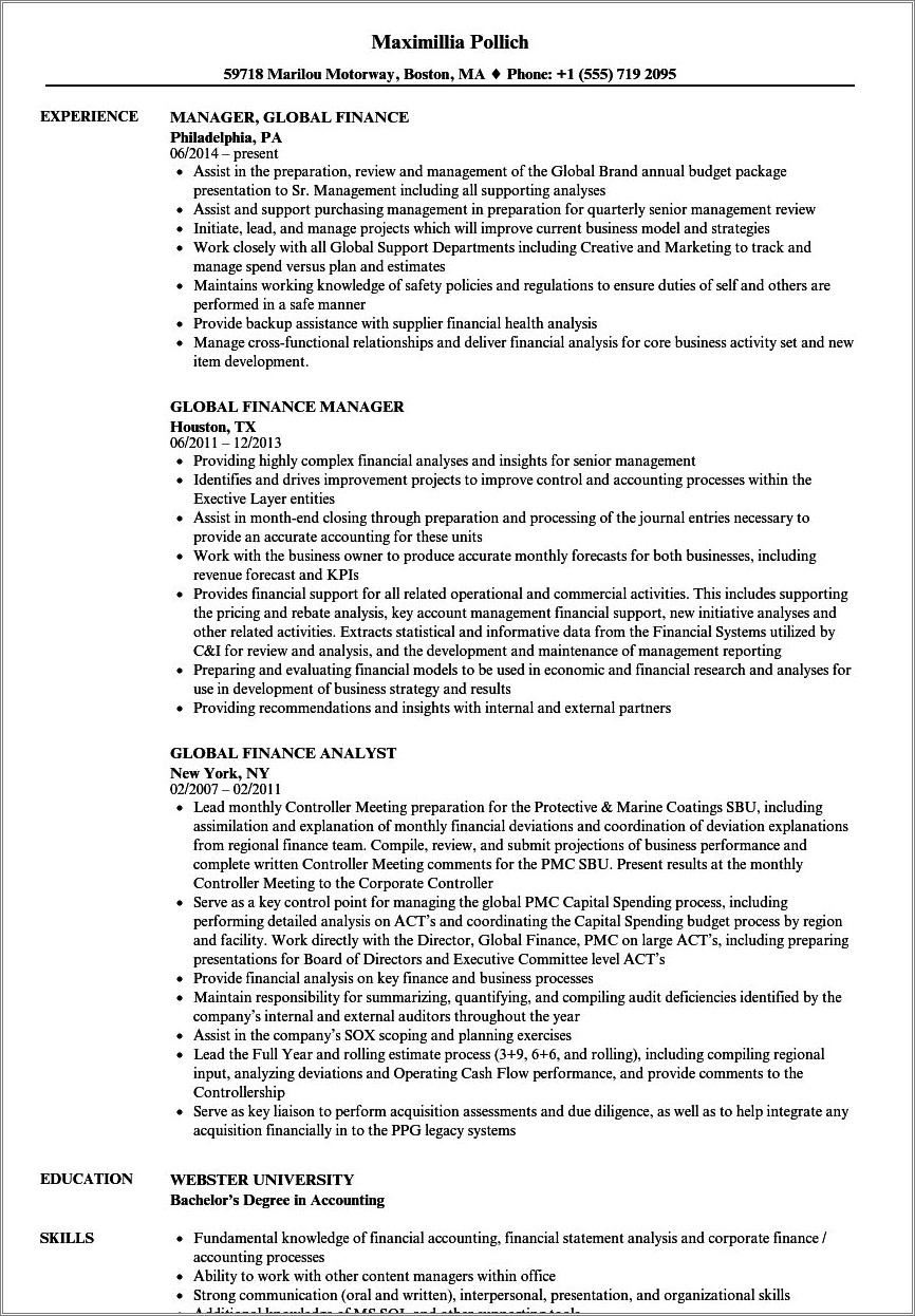 finance-major-finance-resume-sample-resume-example-gallery