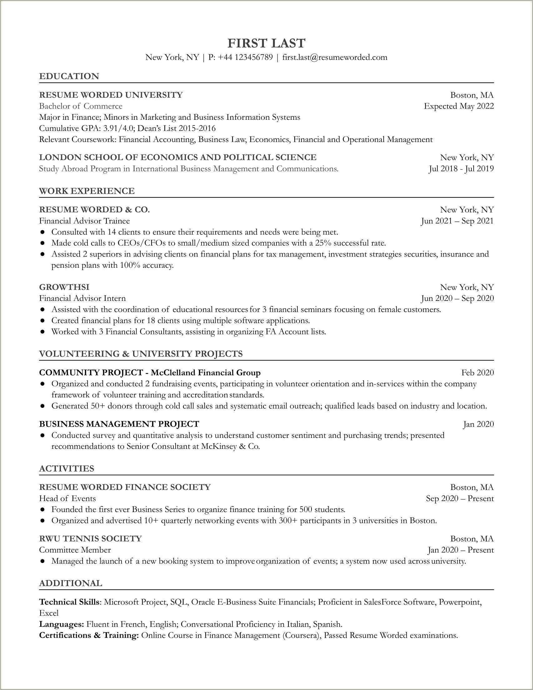 Financial Aid Counselor Resume Example - Resume Example Gallery