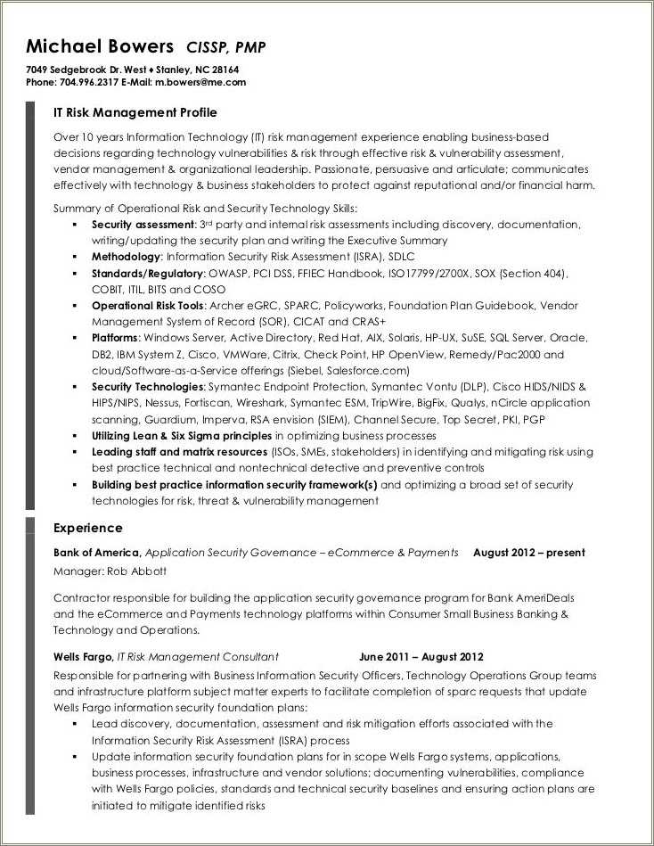 Financial Risk Management Resume Monte Carlo - Resume Example Gallery