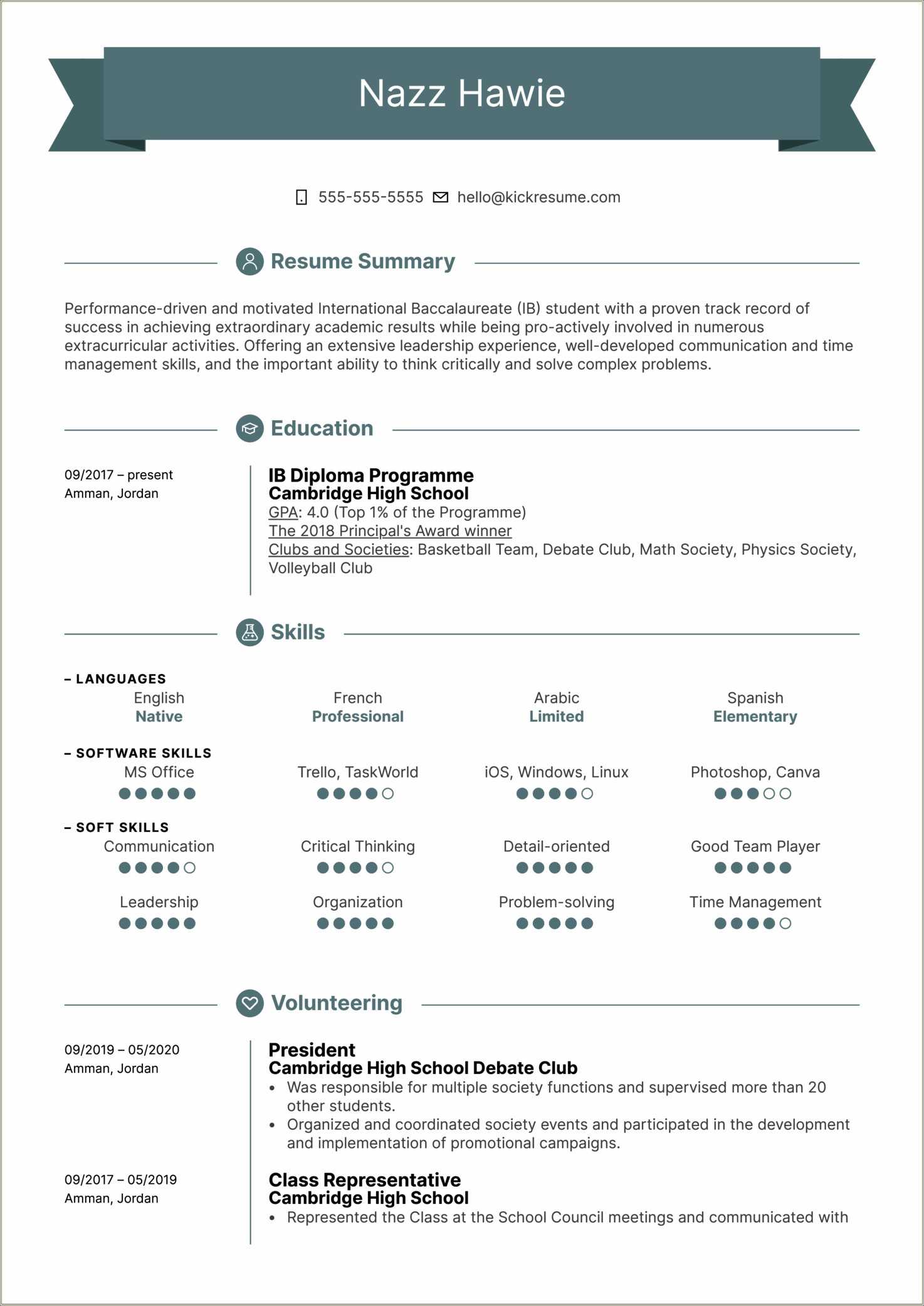 First Job Resume Sample For High Schooler - Resume Example Gallery