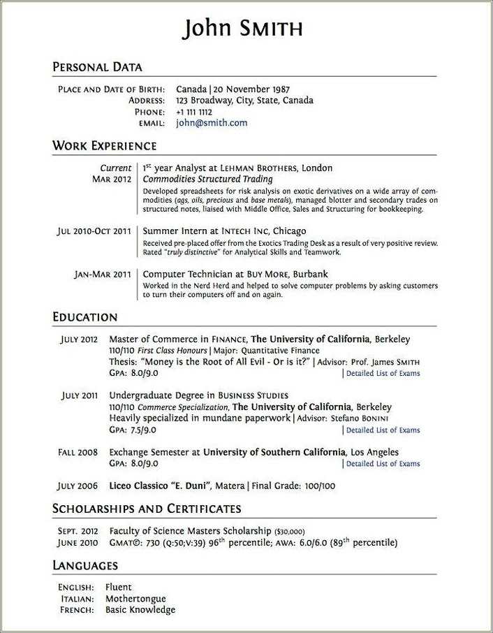 First Resume Examples No Work Experience - Resume Example Gallery