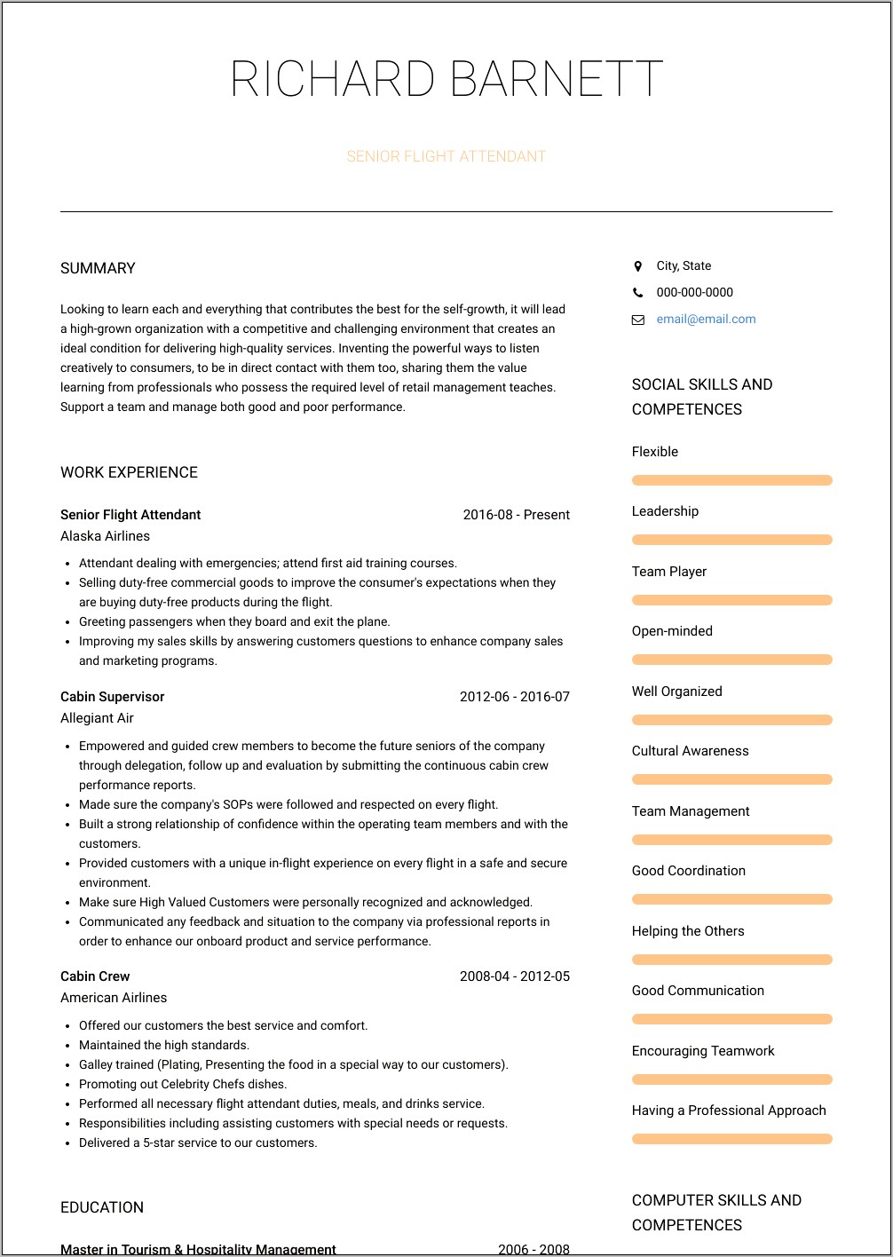 professional-flight-attendant-resume-objectives-resume-example-gallery