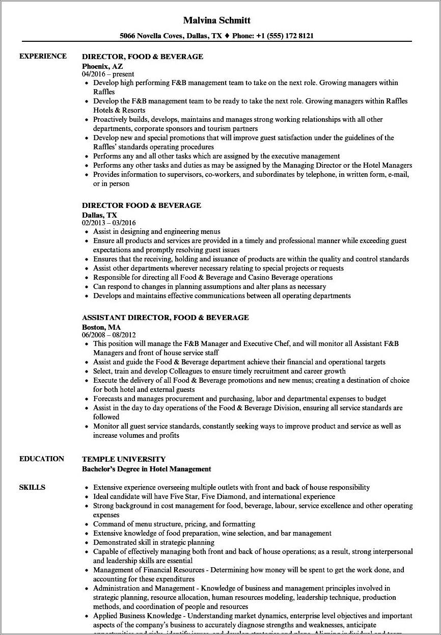 food-and-beverage-director-resume-samples-resume-example-gallery