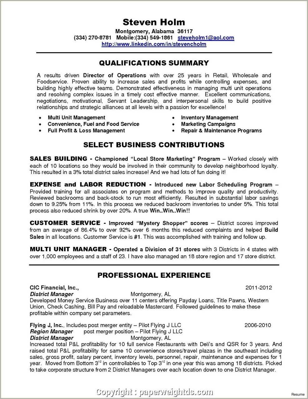 area-service-manager-resume-sample-resume-example-gallery