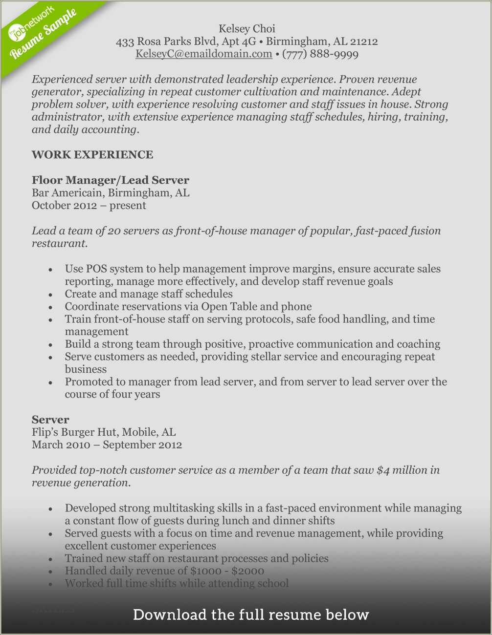 food-service-resume-objective-statement-resume-example-gallery