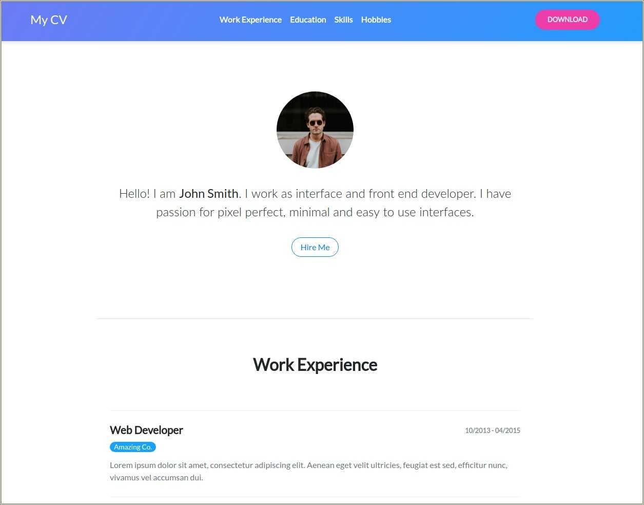 Free Bootstrap 4 Resume Templates Resume Example Gallery