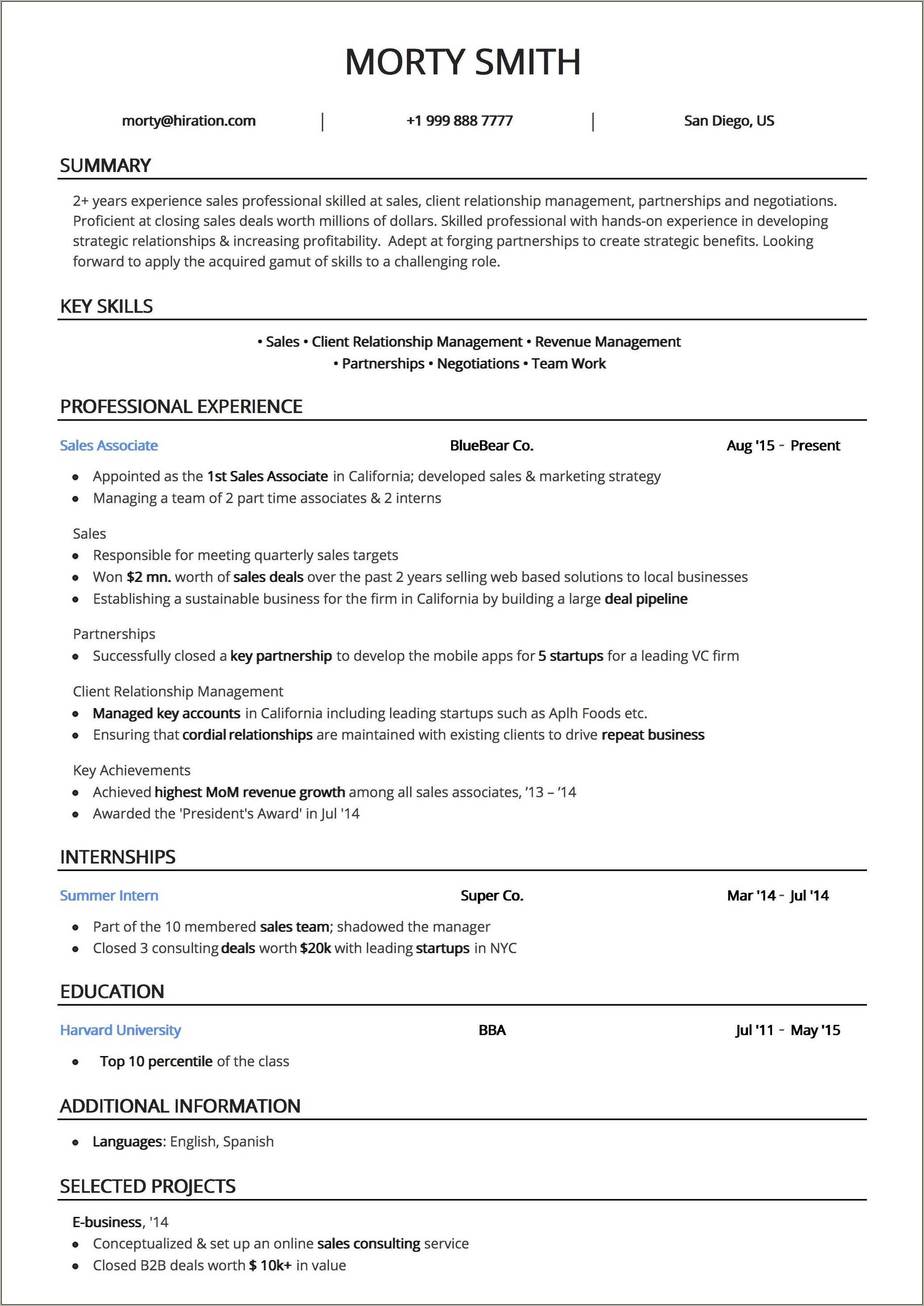 Free Easy To Use Resume Templates - Resume Example Gallery