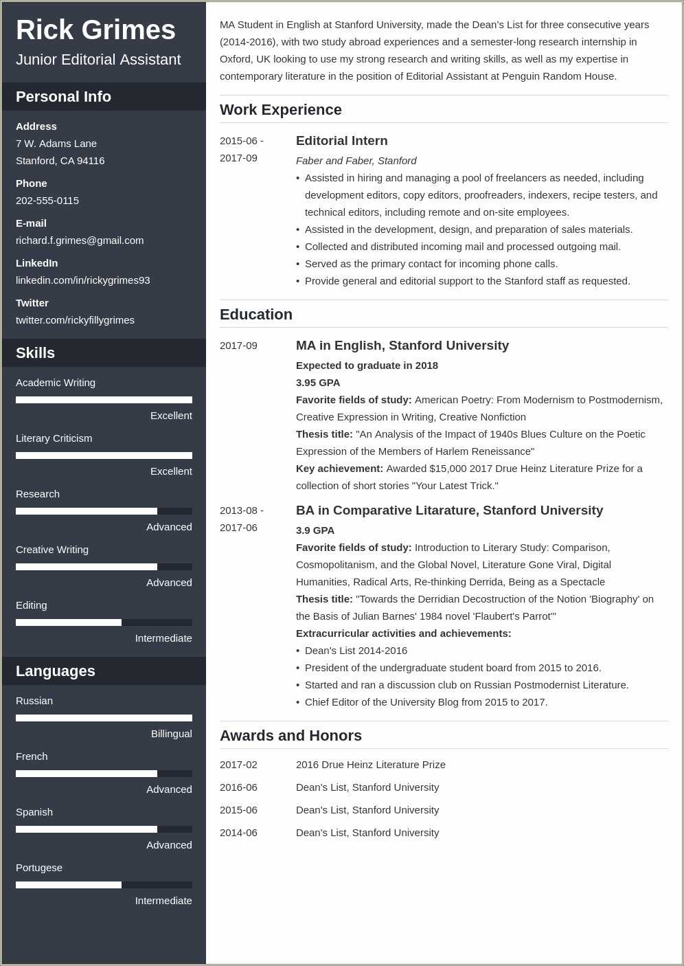 Resume Template Entry Level Free Resume Example Gallery