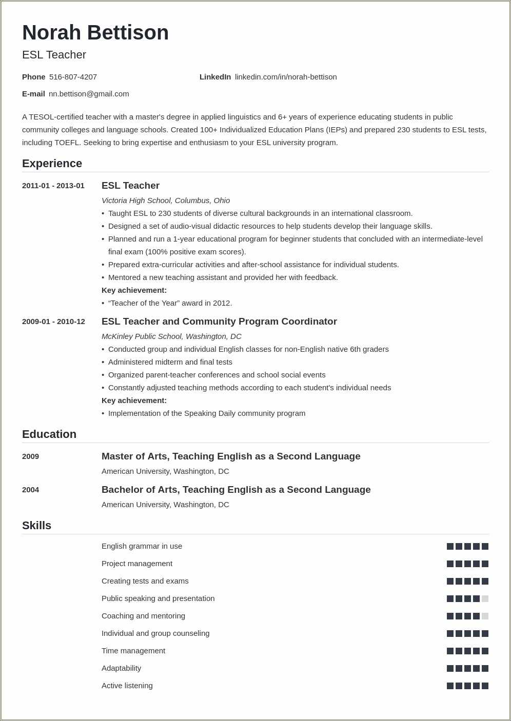 free-esl-teacher-resume-templates-resume-example-gallery