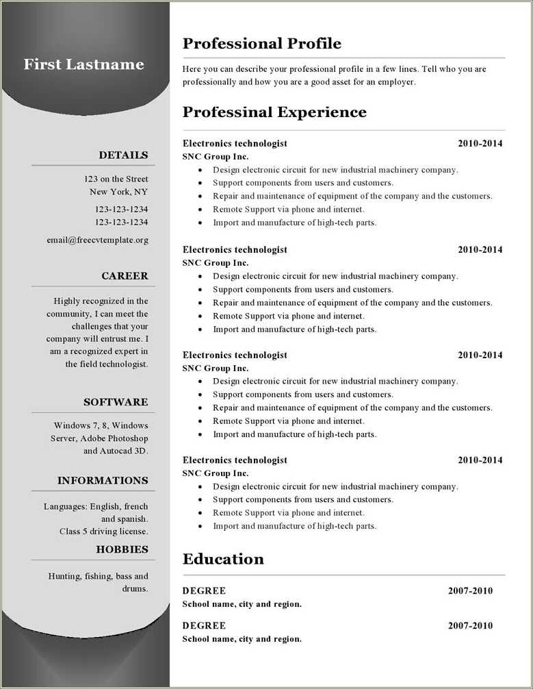  Free Microsoft Office Resume Templates 2014 Resume Example Gallery