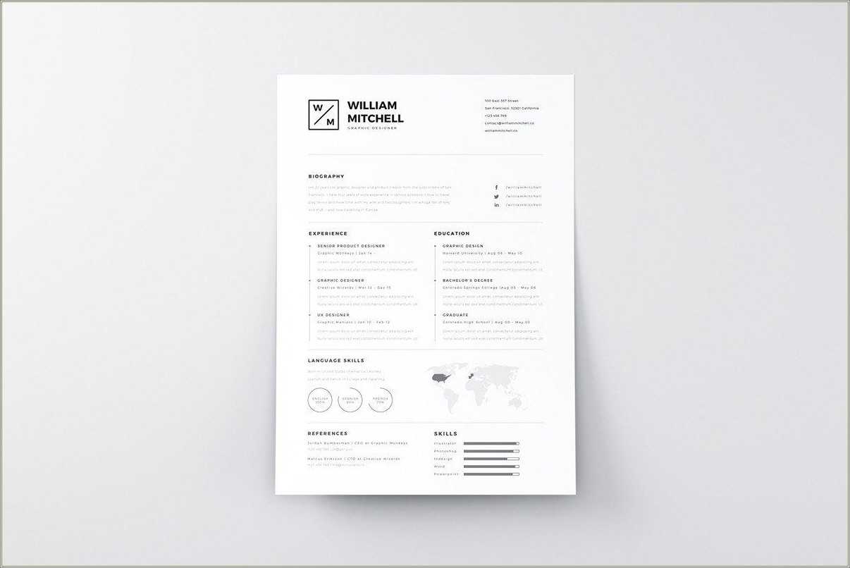 Free Minimalist And Clean Resume Template Resume Example Gallery
